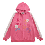 Men Hoodie XINGX Embroidered Hoodie Flocking Stitching Long Sleeve Zipper Coat Hoodie