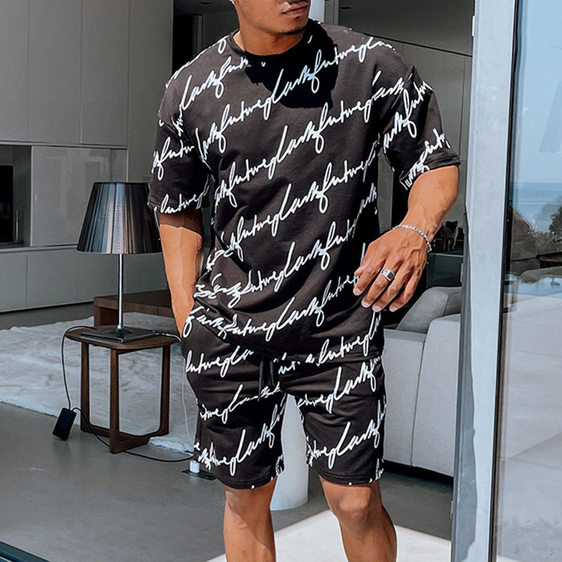 Men Co-Ords Men's Casual Shorts Short Sleeve Summer Suit