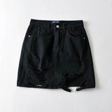 Women Skirt Women's Ripped Denim Skirt Hip Skirt