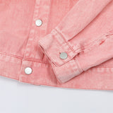 Men Denim Jacket Washed Tie-Dye Gradient Denim Jacket Men Workwear Denim Jacket Autumn