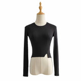 Women T-shirt Autumn Crew Neck Long Sleeve T-shirt Top