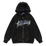 Men Hoodie Hooded Jacket Men's Loose Spring and Autumn Embroidered Cardigan Sweater