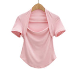 Women's T-Shirt Short T-shirt Women's Summer Slim-Fit Design Short-Sleeved Top