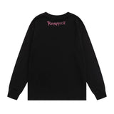 Men Hoodie Fuzzy Figure Head round Neck Sweater