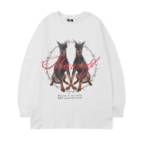 Men Long Sleeve Shirt Loose Long Sleeve T-shirt All-Matching Printed Casual