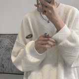 Men Hoodie Sweater Men's round Neck Autumn Hong Kong Style Clothes Baggy Coat