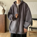 Men Hoodie Cardigan Sweater Men's Spring and Autumn Loose Zip Hooded Jacket