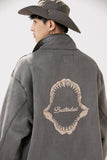 Unisex Sweater Winter Back Embroidered Lamb Wool Jacket