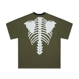 Kapital T Shirt Pingtian Hehong Men's and Women's Loose Skeleton Distressed Color Matching Short Sleeve Half Sleeve T-shirt