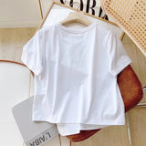 Women T-Shirt Women's Clothing Black Short-Sleeved T-shirt Women's Summer Loose round Neck