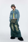 Unisex Jacket Autumn Short Frayed Hem Denim Coat Women's Clothing