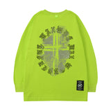 Men Long Sleeve Shirt Loose Long Sleeve T-shirt All-Matching Printed Casual