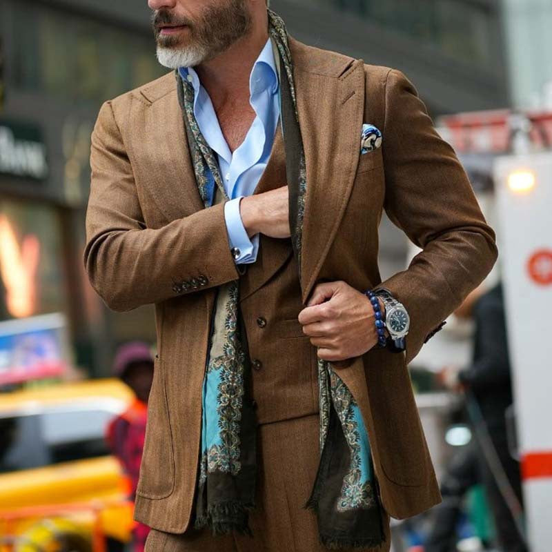 Men's Suits Vests Casual Striped Men's Suit Jacket Tops