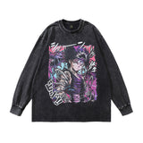 Men Long Sleeve Shirt Printed Distressed Bottoming Long Sleeve T-shirt Men and Women Couple's Tops