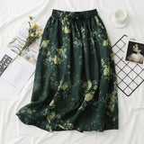 Women Skirt Summer Art Retro Skirt Printed Midi Skirt Loose