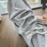Palazzo Pants Gray Wide-Leg Pants Women's Autumn Loose Drooping Straight-Leg Pants Casual