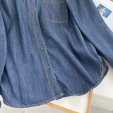 Women T-Shirt Women's Washed Denim Shirt Jacket Long Sleeve Retro