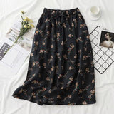 Women Skirt Summer Art Retro Skirt Printed Midi Skirt Loose