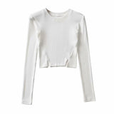Women T-shirt Autumn Crew Neck Long Sleeve T-shirt Top