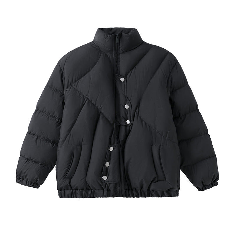 Men Cotton Mixed Jacket Coat Thickening Stand Collar Men's Clothing Cotton Clothing Winter Warm and Loose Coat