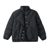 Men Cotton Mixed Jacket Coat Thickening Stand Collar Men's Clothing Cotton Clothing Winter Warm and Loose Coat