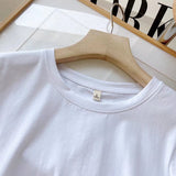 Women T-Shirt Women's Clothing Black Short-Sleeved T-shirt Women's Summer Loose round Neck