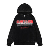 Men Hoodie I Letter Printed Hoodie Men's Loose Zip Masked Pullover Hoodie