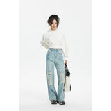 Unisex Jeans Vintage Men's and Women's Loose Straight Jeans