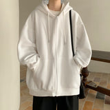 Men Hoodie Cardigan Sweater Men's Spring and Autumn Loose Zip Hooded Jacket