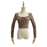 Women T-Shirt Top Women's Autumn and Winter Slim Fit Long-Sleeved T-shirt