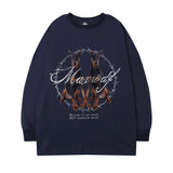 Men Long Sleeve Shirt Loose Long Sleeve T-shirt All-Matching Printed Casual