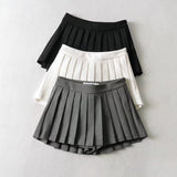 Women Skirt Solid Color College Style Skirt Skirt Women's Skirt