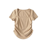 Women's T-Shirt Short-Sleeved T-shirt Women's Spring and Summer All-Match Slim Bottoming Shirt Top