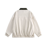 Unisex Jacket Autumn New Color Matching Collar Casual Coat Women's Clothing