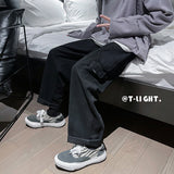 Men Sweatpants Men's Autumn Straight Wide Leg Overalls