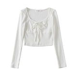 Women T-Shirt Top Women's Autumn and Winter Slim Fit Long-Sleeved T-shirt