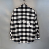 Palm Angle Hoodie Palm Angels Logo Plaid Long Sleeve Shirt for Men and Women