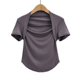 Women's T-Shirt Short T-shirt Women's Summer Slim-Fit Design Short-Sleeved Top
