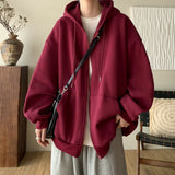 Men Hoodie Cardigan Sweater Men's Spring and Autumn Loose Zip Hooded Jacket
