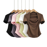 Women T-Shirt Short-Sleeved T-shirt Women's Summer Slim Top