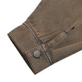 Men Denim Jacket Men's Spring and Autumn Hiphop Retro Washed Distressed Dirty Jacket