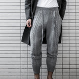 Men Pant Spring Straight Solid Color Woolen Mid-Waist Trousers for Men