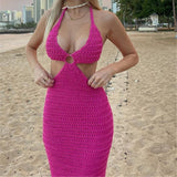 Women Sweater Dress Knitted Dress Sexy Spring and Summer Seaside Beach Dress